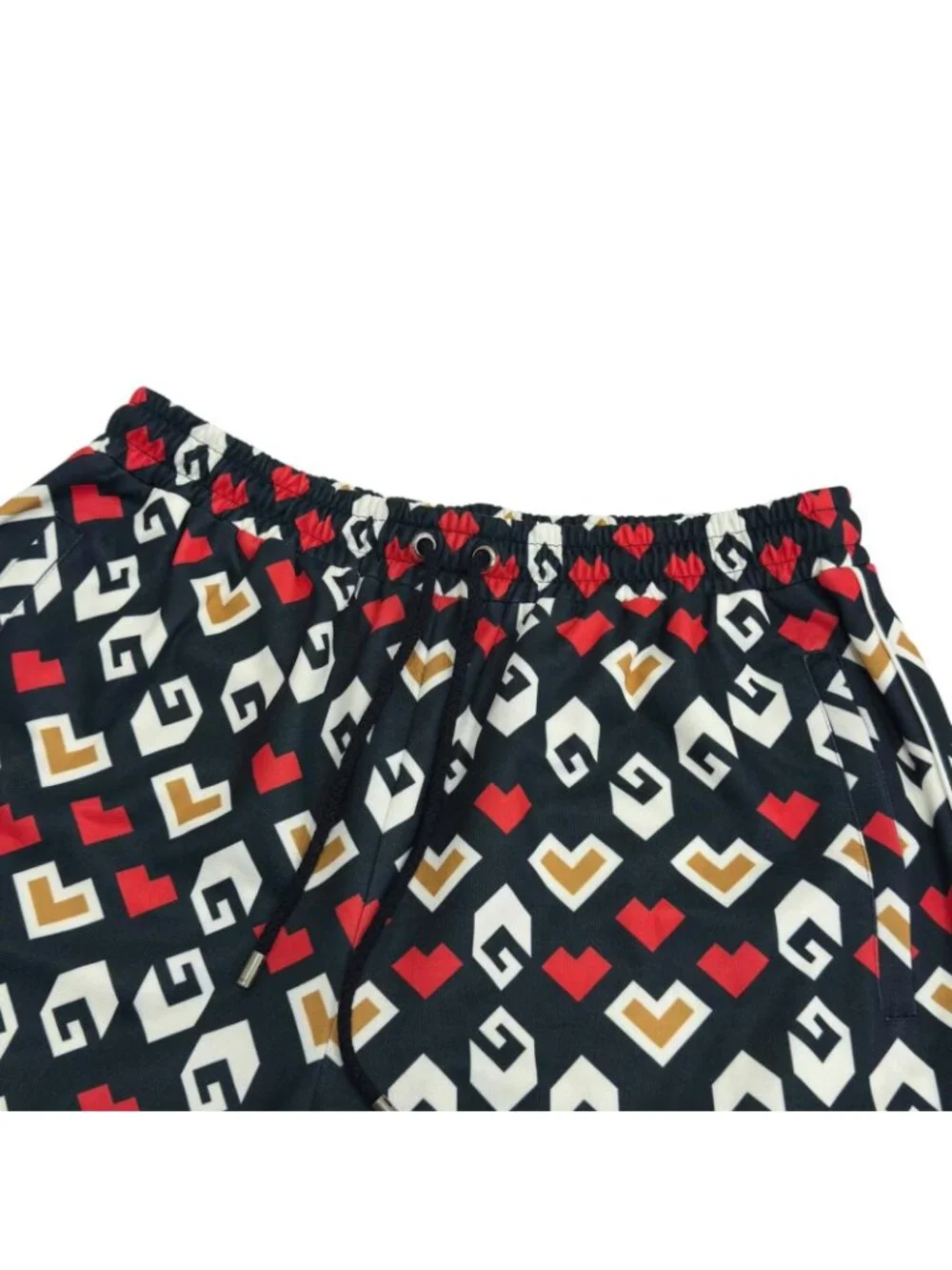 Gucci Square G Heart Print All Over Technical Jersey Shorts